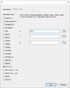 Parameter Table Formula Dialogs